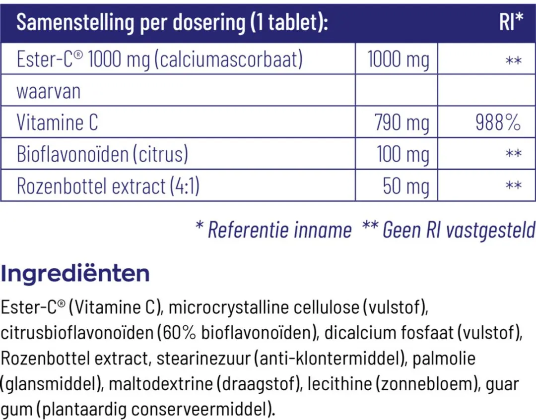 Vitakruid Ester-C 1000mg - 180 tabletten