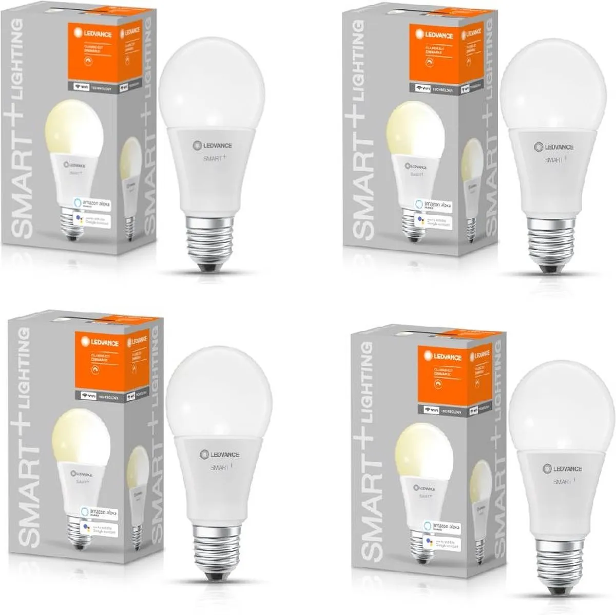 LEDVANCE SMART+ WiFi Classic Dimmable E27 9W - 4 Stuks