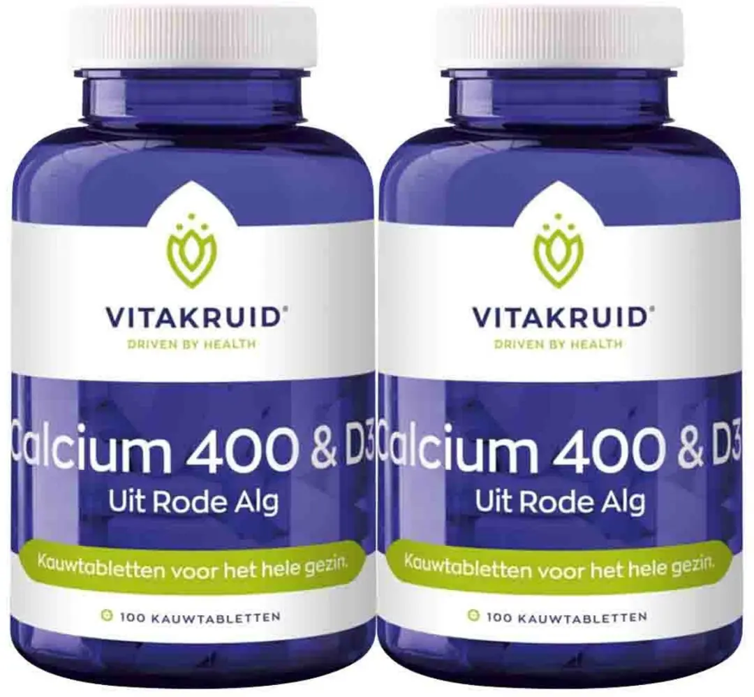 Vitakruid Calcium 400 & D3 Rode Alg - 2x90 Kauwtabletten - afbeelding 6 van 6