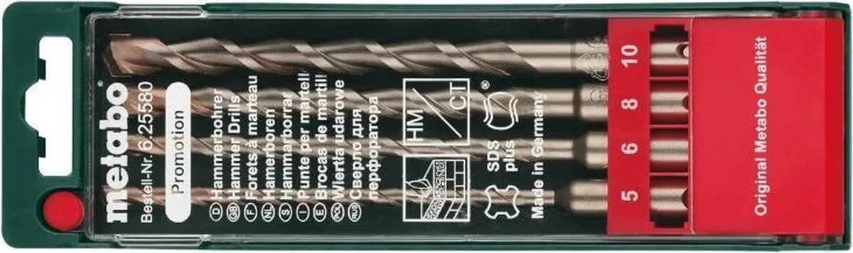 Metabo SDS-Plus Betonborenset 4-delig Ø5-10mm