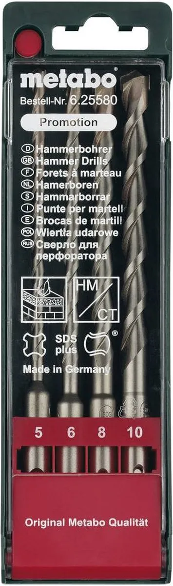 Metabo SDS-Plus Betonborenset 4-delig Ø5-10mm - afbeelding 6 van 6