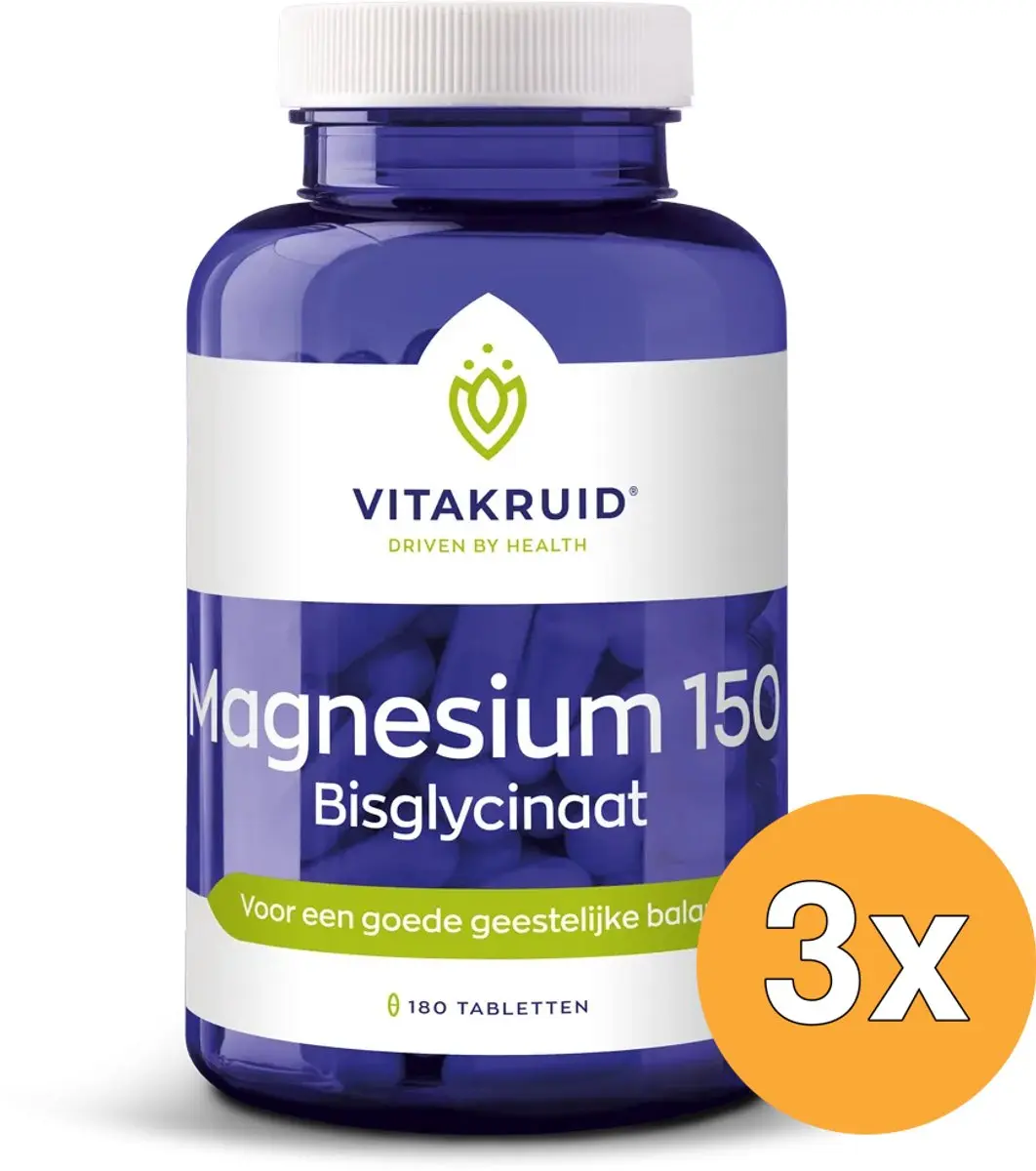 Vitakruid Magnesium 150 Bisglycinaat 180 tabletten