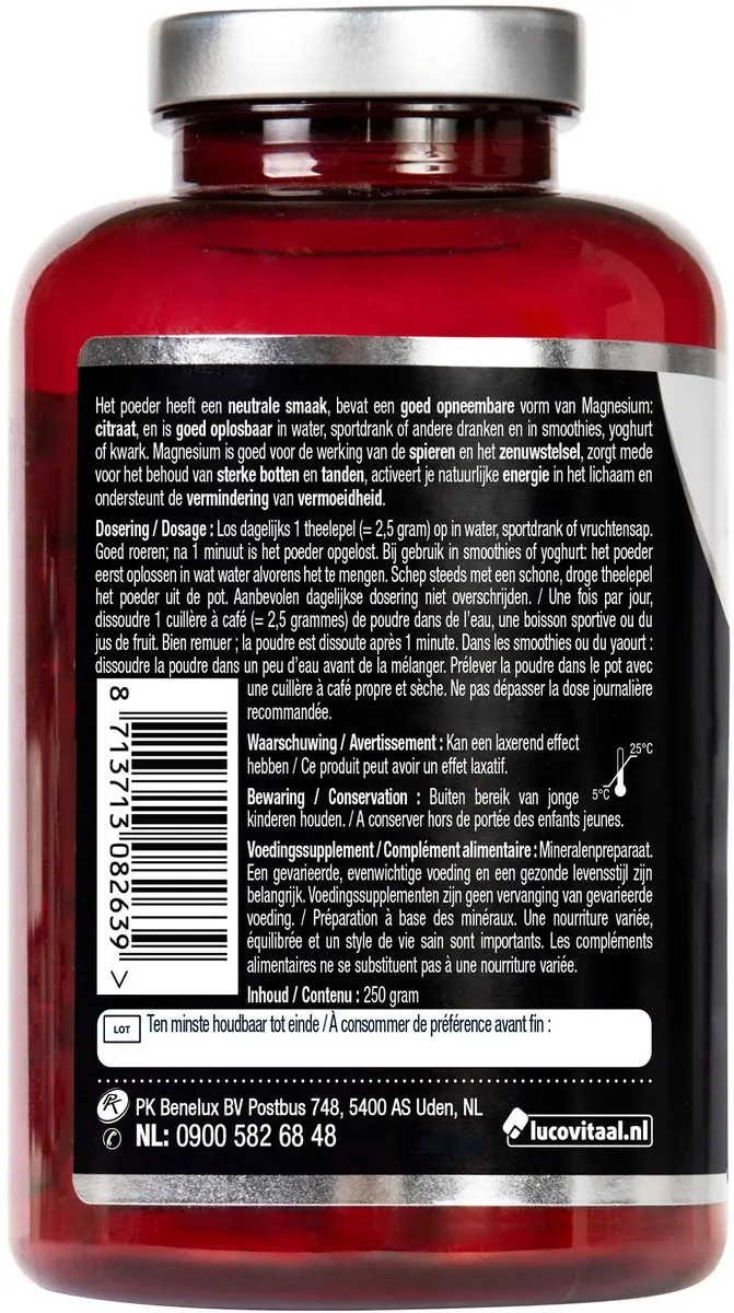 Lucovitaal Magnesium 400mg Citraat Poeder 250g