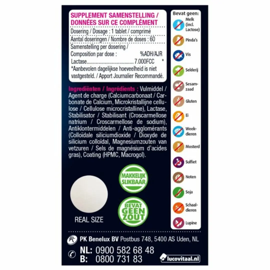 Lucovitaal Lactase 7000 FCC - 120 Tabletten