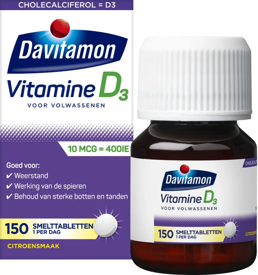Davitamon Vitamine D3 Smelttablet 150 Stuks