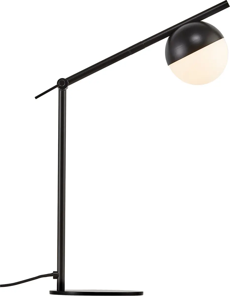 Nordlux Contina Tafellamp - G9 - Ø10cm - Opaalglas - Zwart