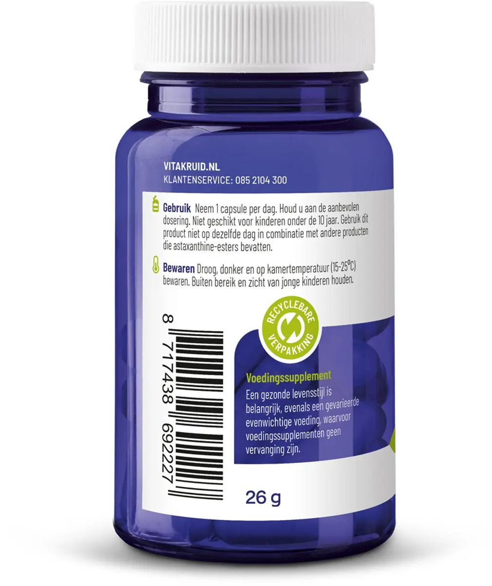 Vitakruid Astaxanthine 60 Capsules - afbeelding 6 van 6