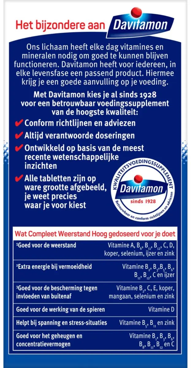 Davitamon Compleet Weerstand Hoog Gedoseerd - 20 Stuks