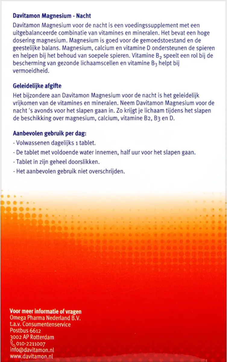 Davitamon Magnesium Voor de Nacht 120g - 4x30 Tabletten