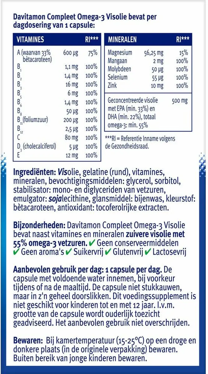 Davitamon Compleet Omega-3 Visolie 140g