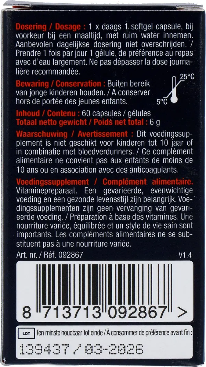 Lucovitaal Vitamine K2 75 mcg - 60 Capsules