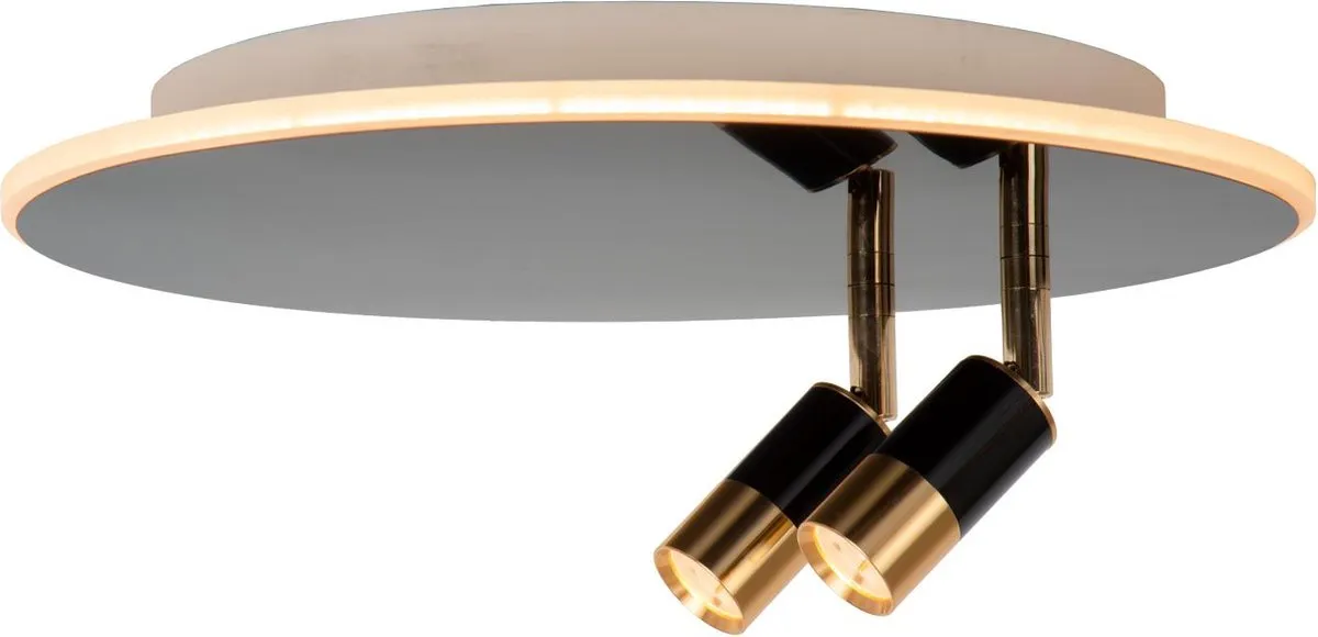 Lucide Jubel Plafondlamp Ø40cm LED CCT 2500K/3000K - Zwart chroom