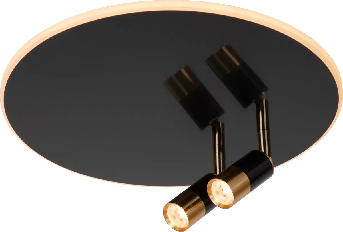 Lucide Jubel Plafondlamp Ø40cm LED CCT 2500K/3000K - Zwart chroom