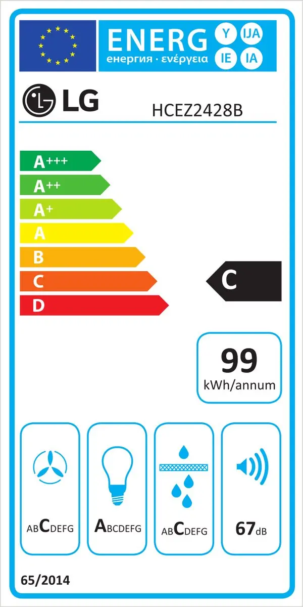 LG HCEZ2428B Decoratieve Afzuigkap 630m³/u - Zwart/Roestvrijstaal