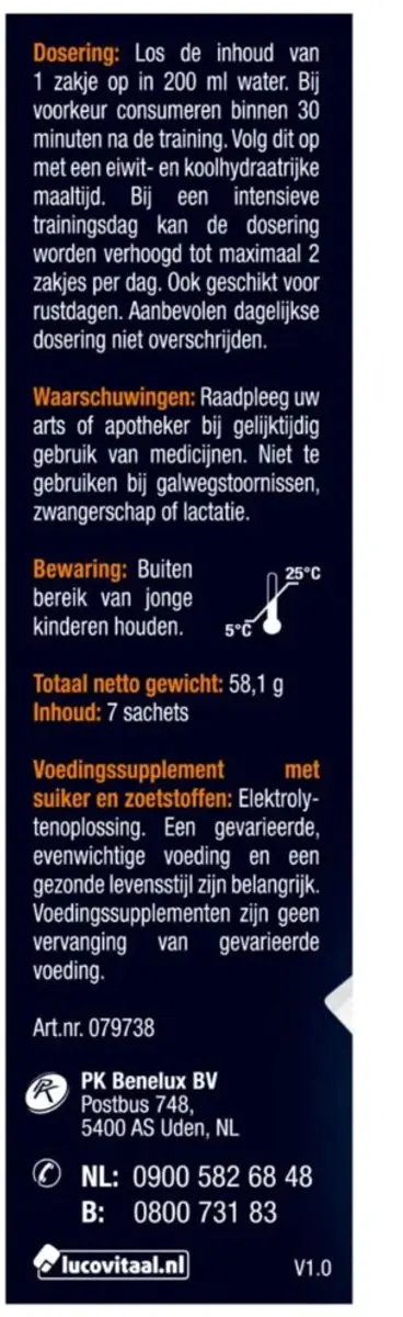 Lucovitaal Elektrolyten Post Workout - 7 Sachets