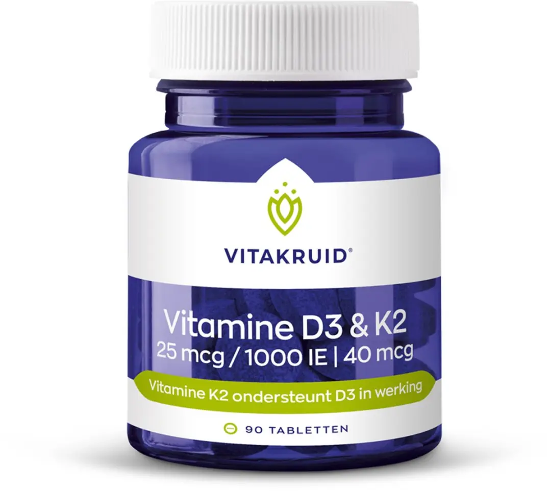 Vitakruid Vitamine D3 & K2 25mcg/40mcg - 90 Tabletten