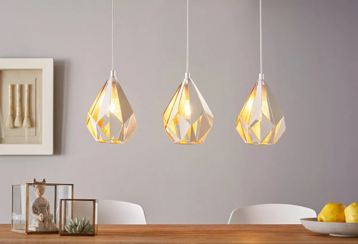 Eglo Carlton 1 Hanglamp 80,5cm - Wit/Goud