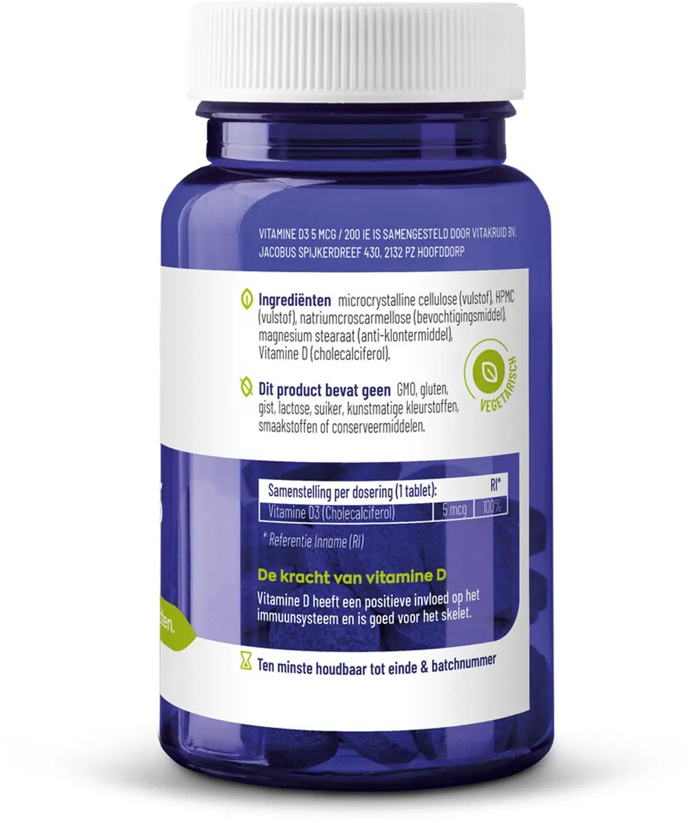 Vitakruid Vitamine D3 250 Tabletten