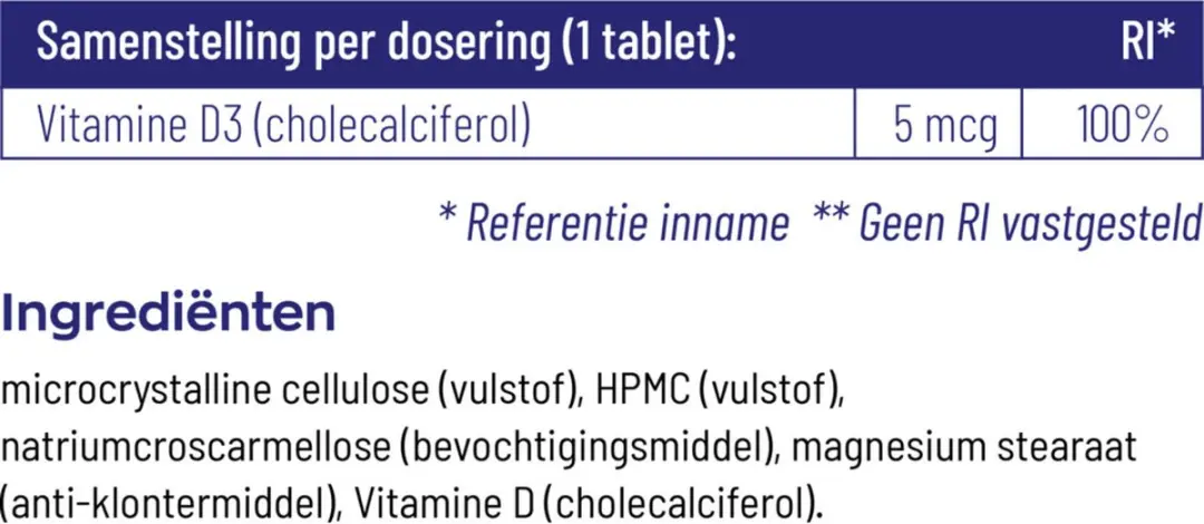 Vitakruid Vitamine D3 250 Tabletten