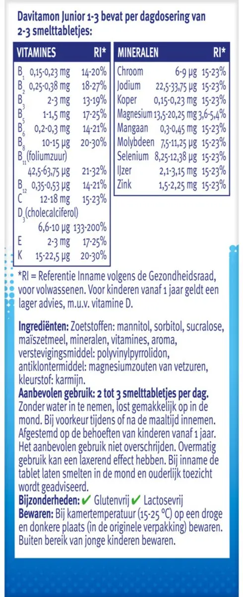 Davitamon Junior 1+ Multivitamines - 600g - 4x150 tabletten