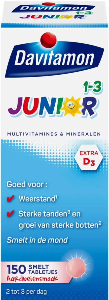 Davitamon Junior 1+ Multivitamines - 600g - 4x150 tabletten