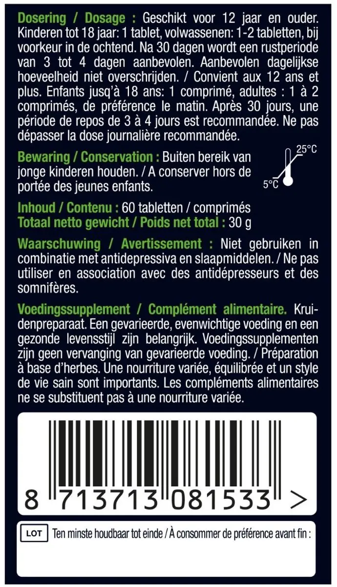 Lucovitaal Rhodiola Rosea Tabletten 60 Stuks - 60mg