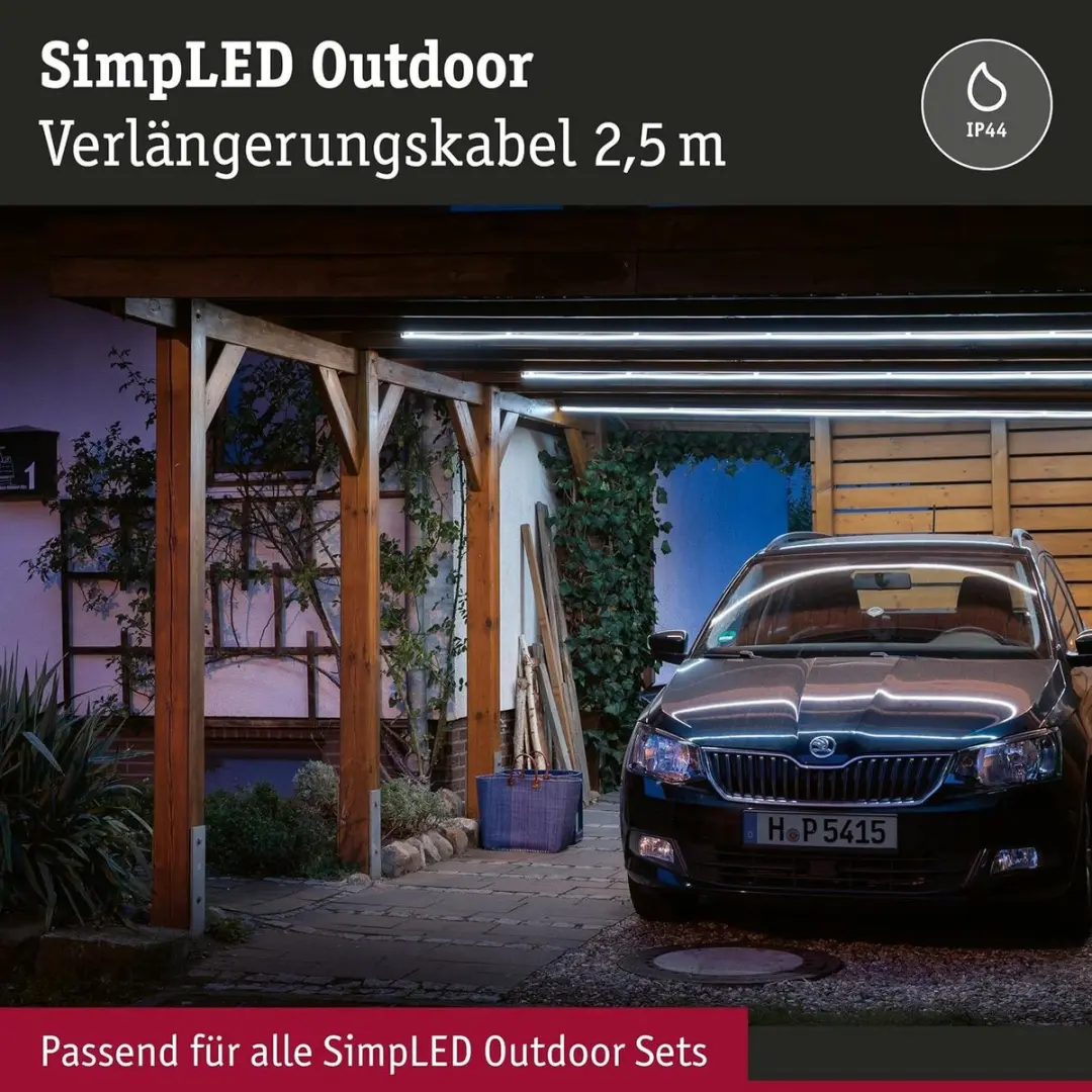 Paulmann SimpLED LED-stripverlengkabel 2,5m DC24V - IP44 Zwart