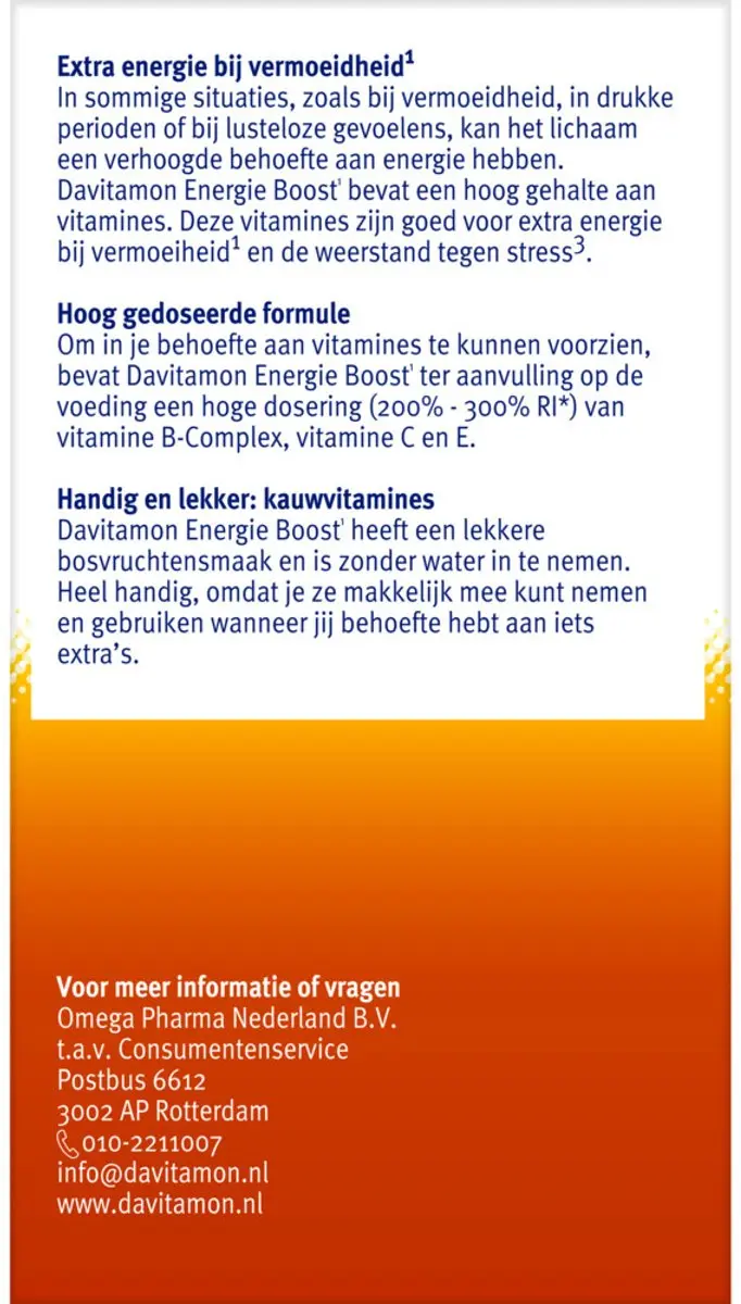 Davitamon Energie Boost Bosvruchten Kauwtabletten - 160g