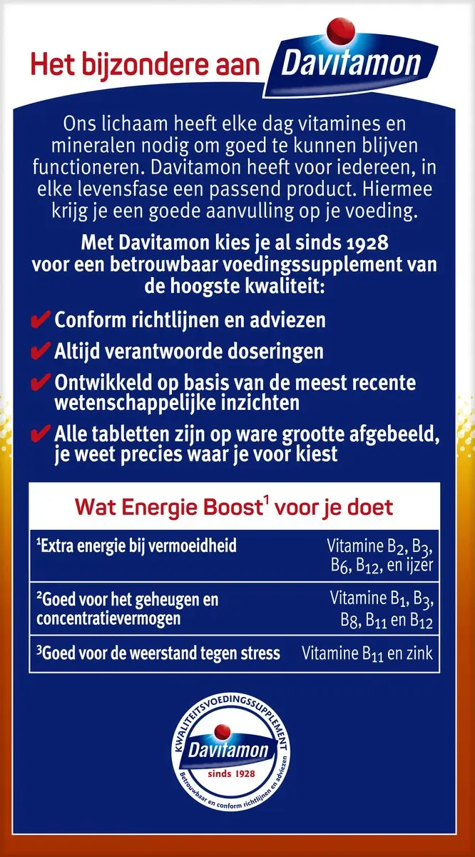Davitamon Energie Boost Bosvruchten Kauwtabletten - 160g