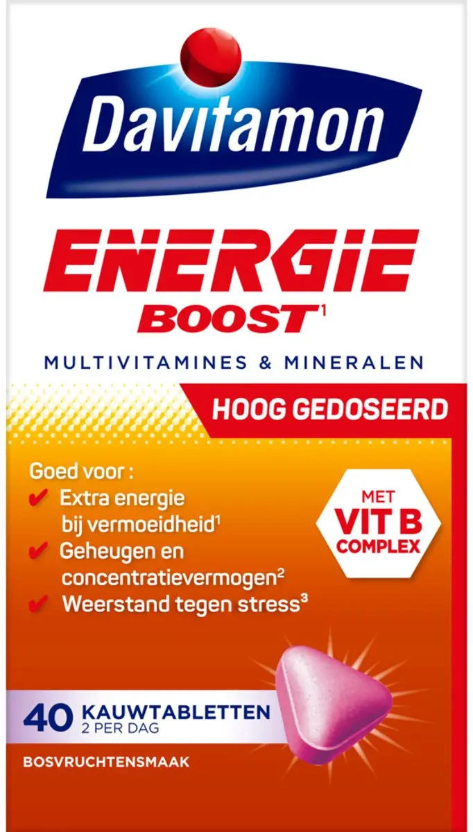 Davitamon Energie Boost Bosvruchten Kauwtabletten