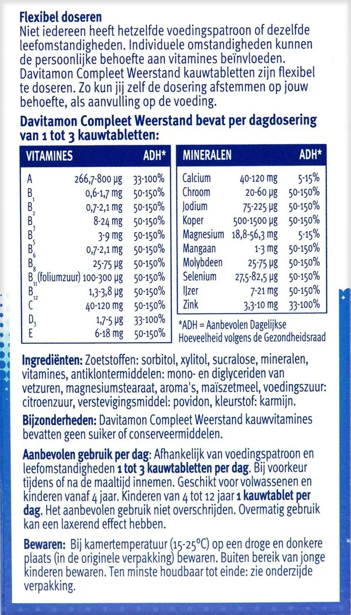 Davitamon Compleet Weerstand Kauwtabletten Aardbei - 60 Stuks