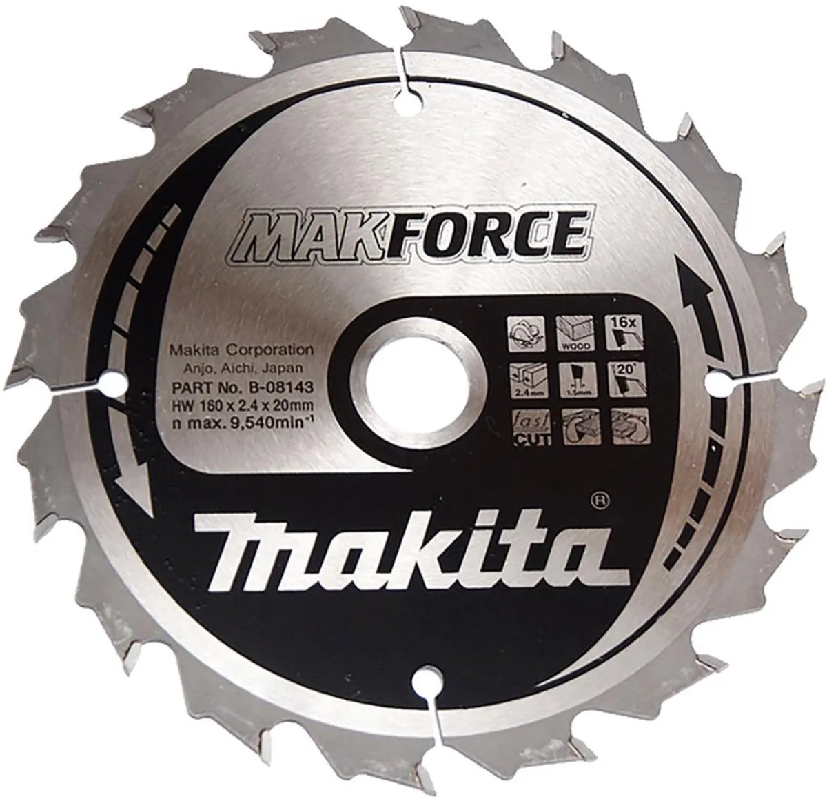 Makita Makforce Cirkelzaagblad B-08143 160mm - 16 Tanden