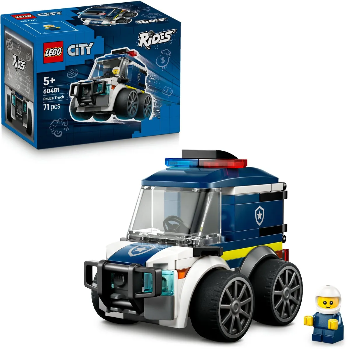 LEGO City Coole Flitzer 60481 Politietruck - 71 Stukken - Multicolor