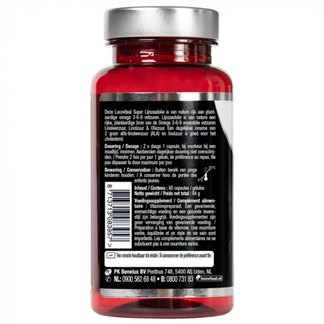 Lucovitaal Super Lijnzaadolie 1000mg Omega 3-6-9 - 180 Capsules (3x60)