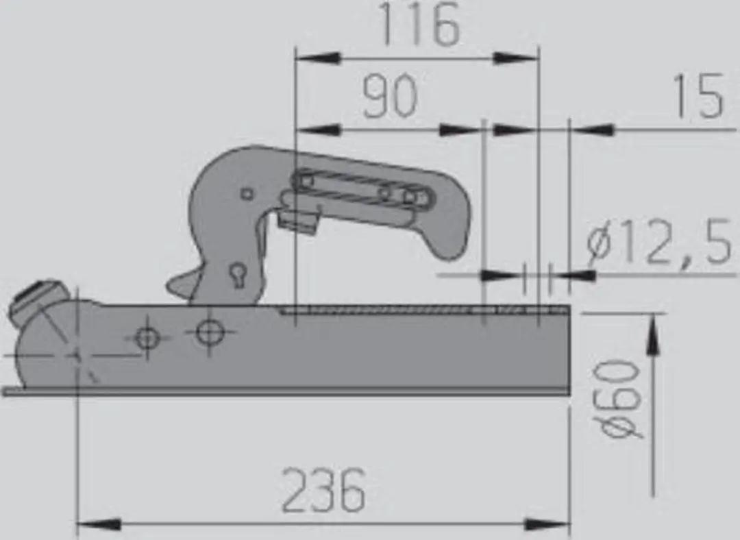AL-KO AK 7-B Koppeling 750kg - Rond 60mm - Transparant