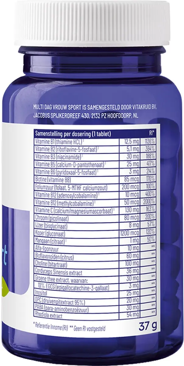 Vitakruid Vrouw Sport Multi Nacht 90 tabletten - afbeelding 6 van 6