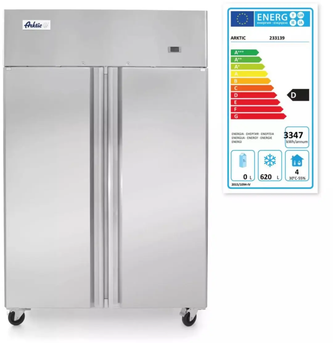 HENDI Professionele Vrieskast 900L - RVS Dubbeldeurs - Zilverkleurig