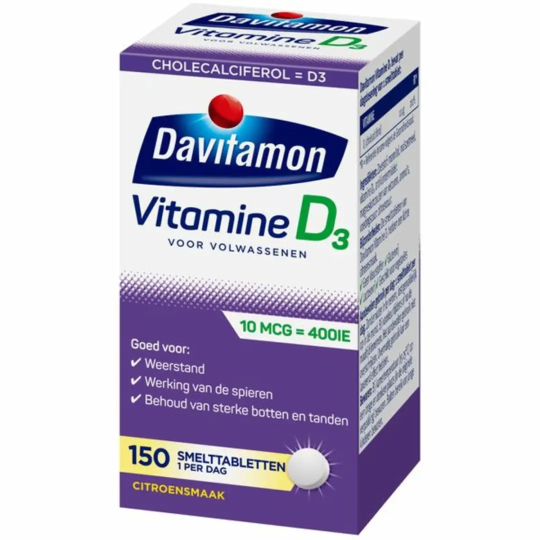 Davitamon Vitamine D 10 MCG Volwassenen - 300 Smelttabletten