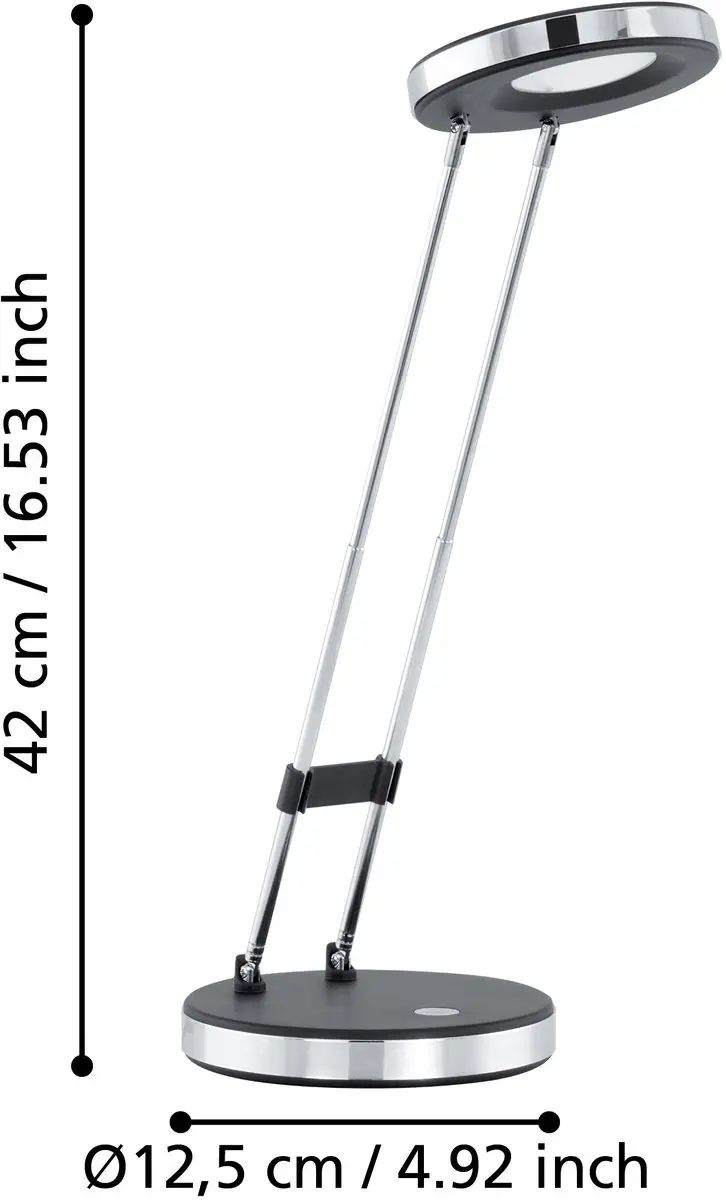 Eglo Gexo LED Tafellamp - Zwart/Chroom