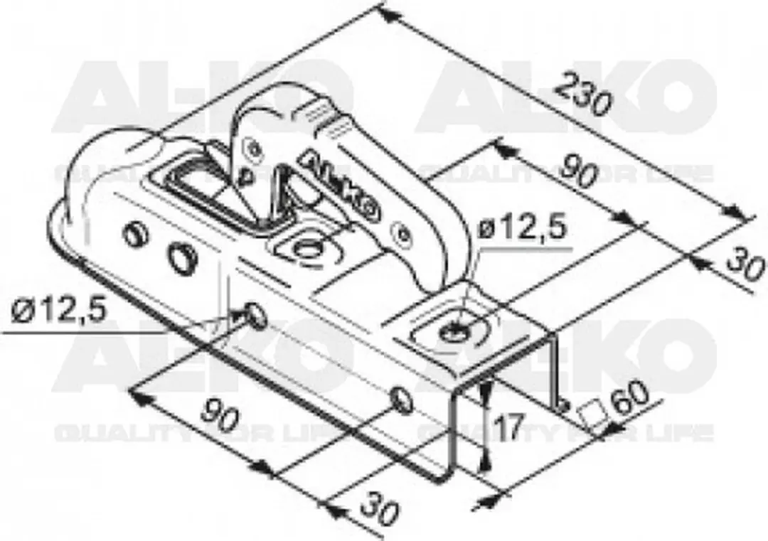 AL-KO AK 7-E Koppeling 750kg - 60mm Transparant
