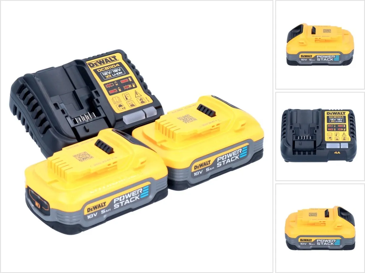 DeWalt DCB1104H2 Starterset 2x POWERSTACK 18V 5.0Ah Accu + Multilader