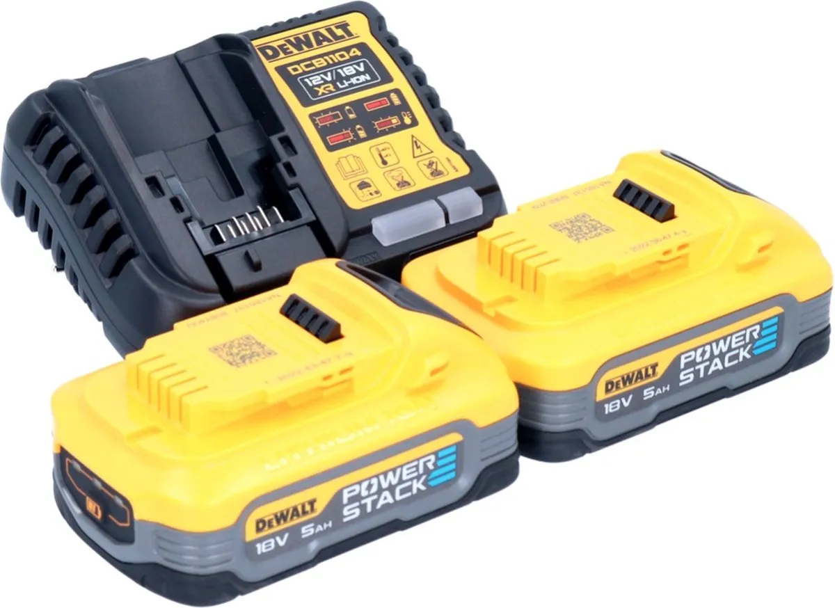 DeWalt DCB1104H2 Starterset 2x POWERSTACK 18V 5.0Ah Accu + Multilader