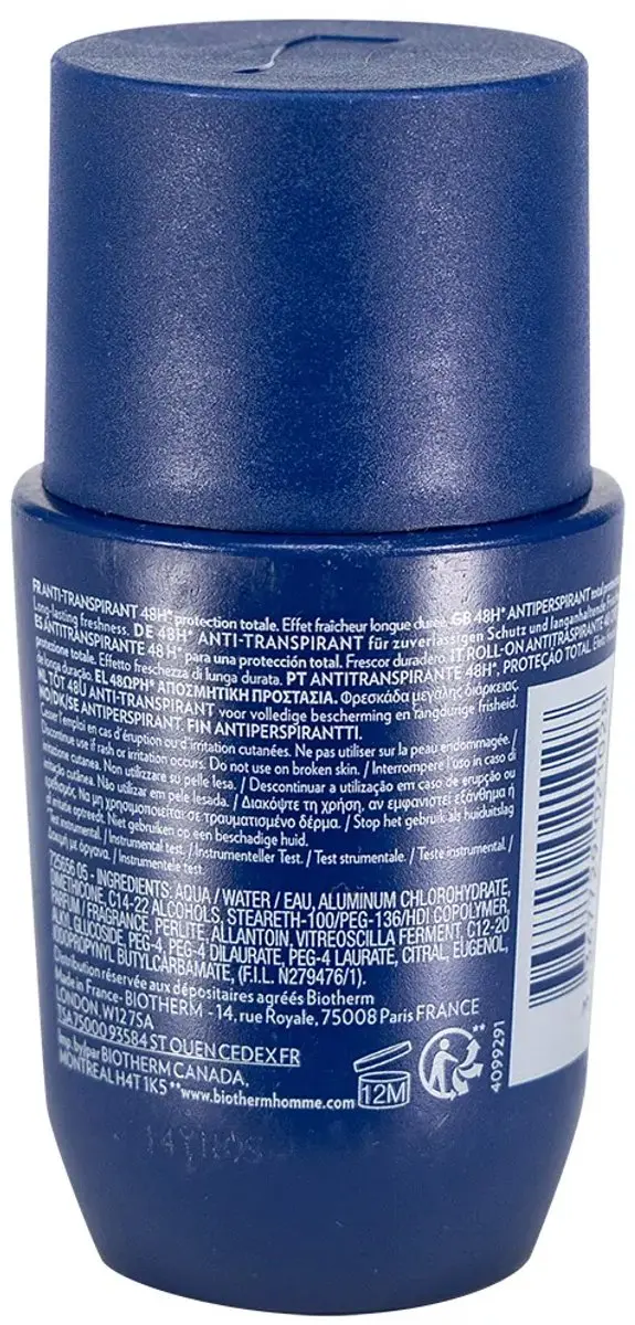 Biotherm Homme Deo Control Roll-On 75ml - 48u Anti-transpirant