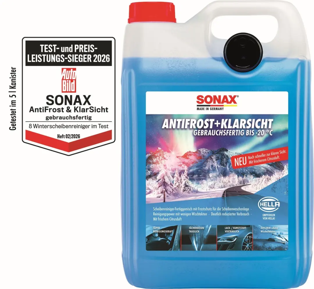 Sonax Antivries Ruitenwisservloeistof -20°C 5L - Blauw