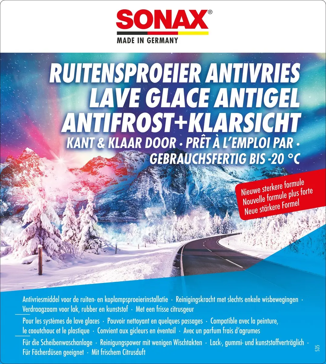 Sonax Antivries Ruitenwisservloeistof -20°C 5L - Blauw