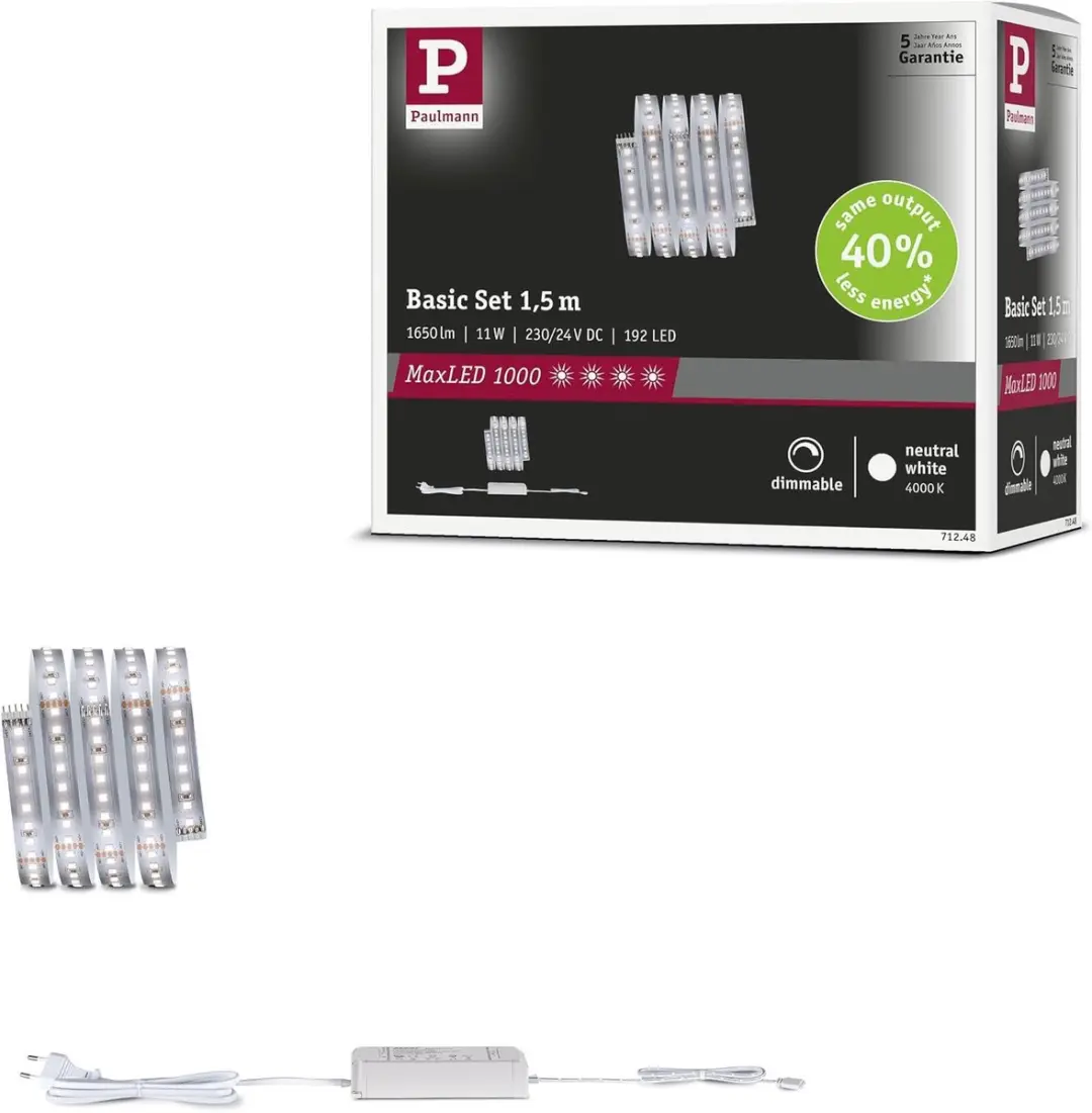 Paulmann MaxLED 1000 LED-strip Neutraal Wit 1,5m