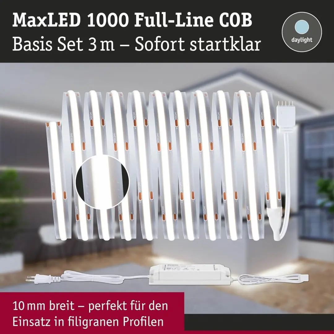 Paulmann 71128 MaxLED LED-strip 3m - COB 36W 1280lm/m - Zilver 6500K