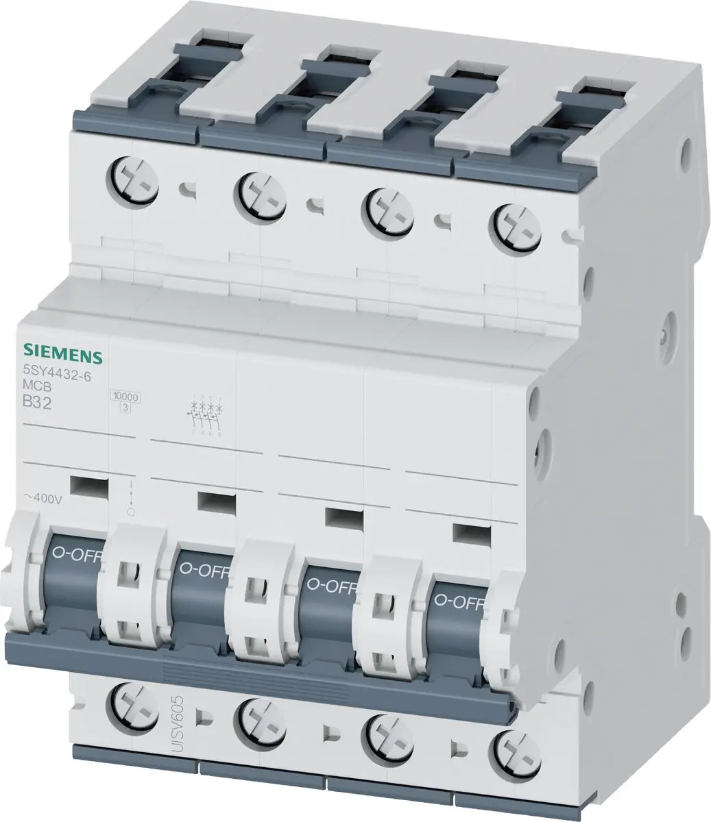 Siemens Miniatuurautomaat 400V 4P B-karakteristiek 10kA