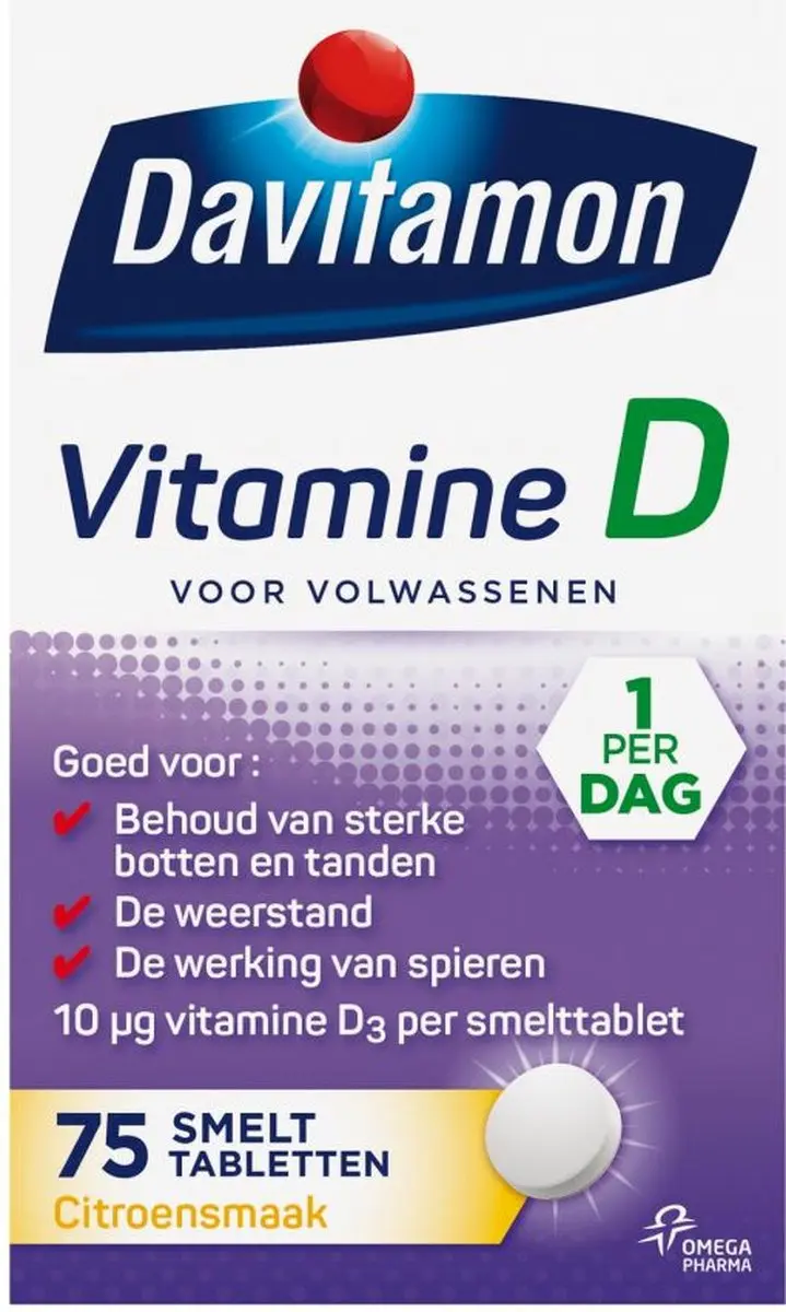 Davitamon Vitamine D Volwassenen Smelttabletten - 4x75 Stuks