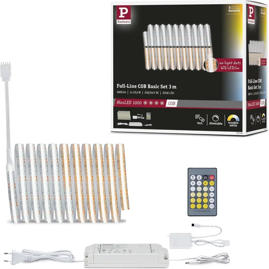Paulmann 71114 MaxLED COB LED-strip 1,5m - Instelbaar wit 1200lm/m - afbeelding 6 van 6